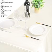 Nappe rectangulaire en satin, tissu polyester lavable, nappe blanche pour mariage, fête, dîner, banquet, décoration
