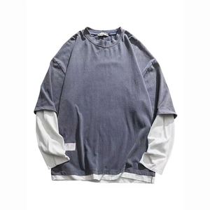 T-shirt Homme 100% Coton Double Épaisseur Manches Longues Molleton Français Coupe Oversize Écologique Impression Personnalisée Design Vierge Brut - Product Image 6