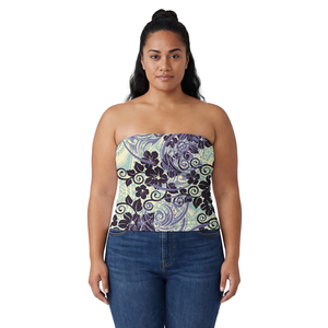 Top sin Tirantes con Estampado Tribal Polinesio Personalizado, Estilo Étnico, para Mujer, Traje Hawaiano con Tapa, para Fiestas - Product Image 4