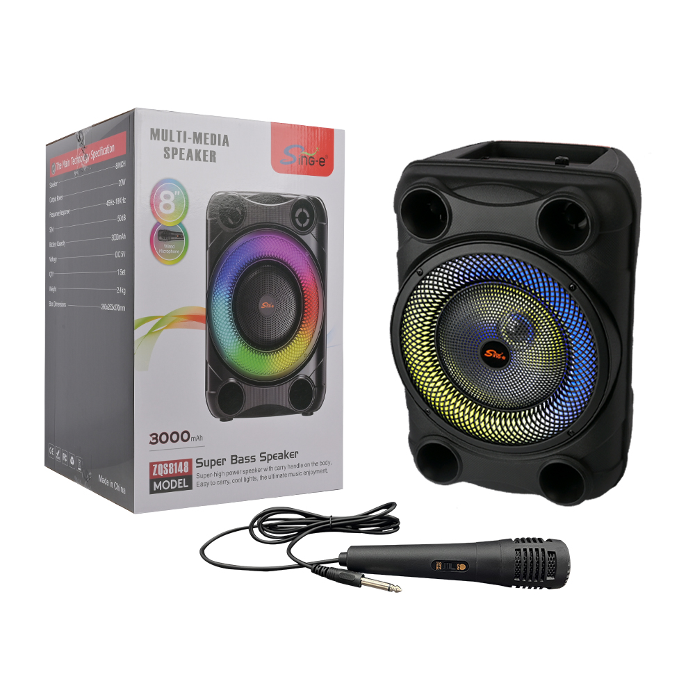 SING-E ZQS8148 BT Portable Outdoor Wireless Speaker - 8-inch