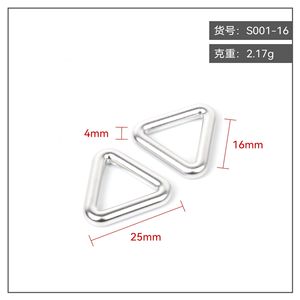 Anillo de hebilla triangular de aleación de aluminio para bolsos y accesorios de equipaje, duradero, resistente al desgaste, color sólido S001 16 - Product Image 2