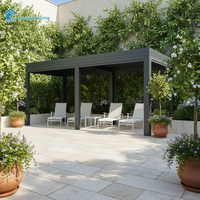 Pergola en aluminium à toit à persiennes isolé, résistant au vent, écologique et durable, imperméable, pour jardin, décoration de jardin