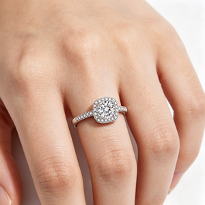 Bague en argent S925 avec diamant de culture à taille circulaire C - Product Image 3