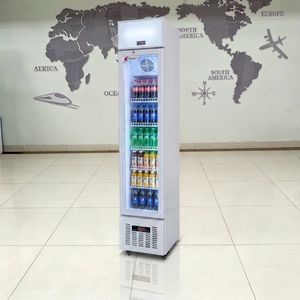 Réfrigérateur commercial étroit et compact à porte vitrée simple, refroidisseur de boissons vertical pour café et restaurant - Product Image 1