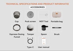 <span class=keywords><strong>Machine</strong></span> à café portable CERA+PCM03S-MAX, café moulu 18g-20g, panier de 58 mm, batterie 13500, 5-8 tasses, chauffage sans fil, voiture, maison - Product Image 4