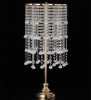 Zhuoyun Usine Directe Table Décoration Cristal Pendentif Fleur Vase En Métal Or Pièce Maîtresse De Mariage