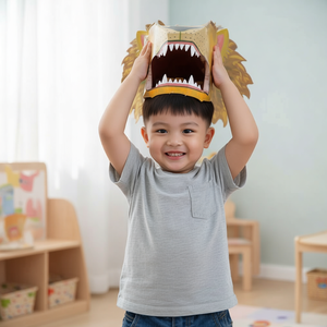 Kostum Hewan 3D dari Kertas Lipat, Mainan Kotak Kertas untuk Anak, Kostum Kardus, Permainan Berpura-pura untuk Anak, Buatan Tangan, Usia 2-4 Tahun - Product Image 3