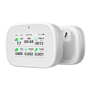 เครื่องตรวจวัดคุณภาพอากาศติดผนัง Ggele ปี 2025 ตรวจจับ TVOC HCHO CO2 แบบพกพา หน้าจอ LED 3.5 นิ้ว เครื่องวิเคราะห์ก๊าซ - Product Image 4