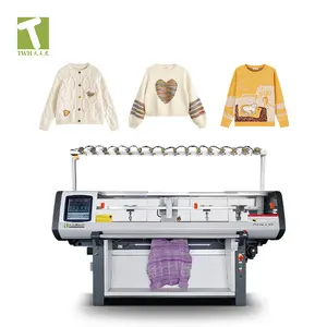 TWH OEM price computerized single system 52 inch accurate factory uniform jacquard flat knitting machine