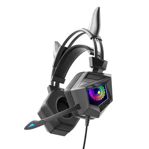 Moda 3.5MM 3D Stereo ses kulak kablolu oyun kulaklıkları kulaklık RGB LED ışık için PC PS