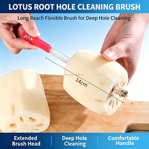 Cepillo de Limpieza de Orificios Largos y Flexibles para Raíz de Loto, Herramienta Limpiadora de Tubos y Pajuelas para Agujeros Profundos y Tubos Estrechos, Mantenimiento de Cocina - Product Image 4