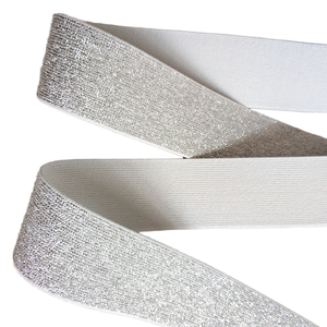 Ea33 của nhà sản xuất nóng bán 4cm trắng vải đàn hồi với vàng hoặc bạc lurex sợi Sản phẩm chất lượng cao - Product Image 4