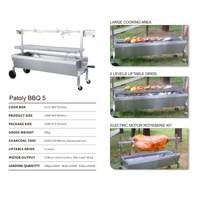 Grill à charbon de bois portable robuste sans fumée en acier inoxydable pour barbecue en plein air, utilisation pour porc entier, agneau, poulet