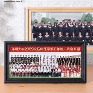 Cadre <span class=keywords><strong>photo</strong></span> de graduation rectangulaire en bois moderne et élégant fait à la main, avec support en émail imprimé UV panoramique, <span class=keywords><strong>collage</strong></span> de Thanksgiving, noyer - Product Image 6