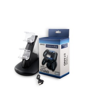 Base de carga para <span class=keywords><strong>PS4</strong></span>/Slim/<span class=keywords><strong>PS4</strong></span> Pro, Cargador USB Dual, soporte de estación de acoplamiento con pantalla de estado de carga - Product Image 1