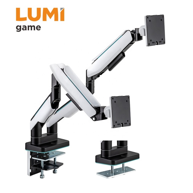 LDT61-C024 Fit for 17"-35" Heavy Duty Dual Monitor Arm Gas Spring Double Gaming Monitor Stand