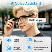 Lunettes IA avec batterie 240 mAh, photo 720P, commande vocale BT, 7h d'autonomie en veille, traduction en temps réel, Wi-Fi 6, chargement Type-C pour voyages internationaux