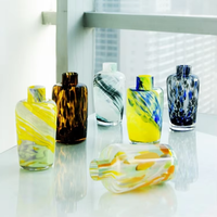 Bouteille de parfum vide en verre de 500 ml pour diffuseur à bâtonnets d'aromathérapie, avec logo personnalisé, estampage doré et boîte d'emballage, forme YAFU, vente en gros