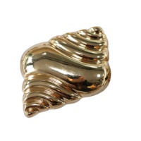 Hebilla de Metal Versátil Personalizada al por Mayor, Hebilla de Aleación de Zinc con Forma de Concha, Hebilla de Barra Chapada en Oro para Trajes de Baño, Bufandas y Ropa