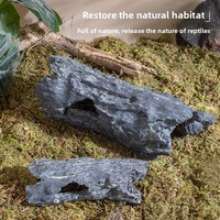 Table ronde durable en écorce pour reptiles, tortues, lézards, scorpions, araignées, avec zone de baignade et abri pour animaux domestiques, idéale pour l'aménagement paysager.
