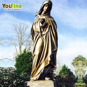 Statue <span class=keywords><strong>de</strong></span> <span class=keywords><strong>la</strong></span> Sainte Vierge Marie en bronze grandeur nature à vendre - Product Image 6