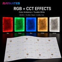 Feuille lumineuse LED flexible en cuivre, double couleur RGB CCT, 500x250mm, découpable, ultra-mince pour rétroéclairage de pierre et publicité