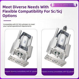 SC Cylinder Guide Bracket Three-axis Three-rod with Guide Rod Pressing Cylinder Frame Aluminum Body SC32/40/50/63/80 - Product Image 6