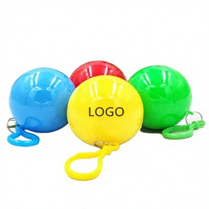 Custom Logo Portable Raincoat Ball Disposable Emergency Rain Poncho Keychain Waterproof Promotional Outdoor <b>Gift</b> - Product Image 2