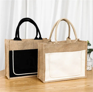 Tái Chế Đồng Bằng Hessian Mua Sắm Túi Tùy Chỉnh Lớn Tự Nhiên Sinh Thái Thân Thiện Với Vải Bố Đay Mua Sắm Túi Với Logo - Product Image 3