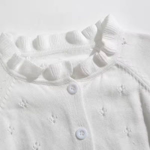 Suéter Cárdigan Personalizado de Alta Calidad con Cuello Redondo, Manga Larga, Tejido de Punto, Logotipo Bordado Personalizado para Mujer - Product Image 3