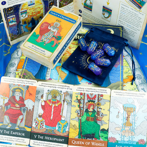 Baraja de Cartas del <span class=keywords><strong>Tarot</strong></span> con Impresión Personalizada, Caja Magnética y Soporte de Madera, Cartas del <span class=keywords><strong>Tarot</strong></span> con Estampado Dorado Personalizado y Guía - Product Image 1