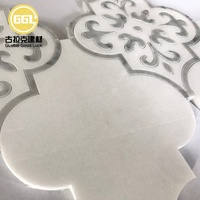 Approvisionnement d'usine Blanc et Gris Lanterne Motif Arabesque Carrelage En Marbre