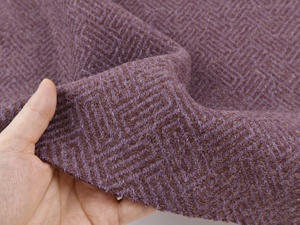 Nhập khẩu màu tím nâu xương cá lưới retro hình học vải len, vải len, áo khoác, áo gió vải DIY - Product Image 4