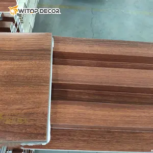 New Grooved Wood Plastic Bamboo Fibre Background Decorative Wood Interior Building Fluted 3D Wpc Pvc Wall Panel Other Boards