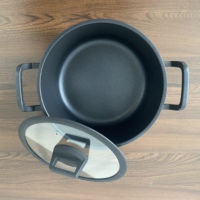 Desain baru set peralatan masak panci berlian besar lapisan marmer anti lengket aluminium