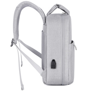 13.3" Large Waterproof Eco-Friendly Nylon Softback <b>Laptop</b> <b>Backpack</b> with Arcuate Shoulder Strap Zipper Closure Business Style - Product Image 2