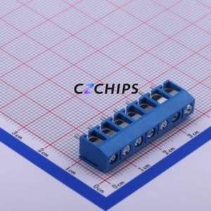 JL301-50007U02 Screw Terminal Block Through hole Component (THT),P=5mm Connector 1x7P 5mm Blue Through Hole - Product Image 1