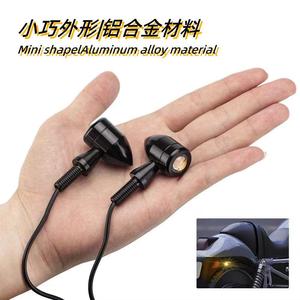 Luz Indicadora LED Universal para Motocicleta, Retro, Mini, Metálica, 12V, Forma Ovalada de Bala, Tornillo M8, Cable de 30cm - Product Image 4