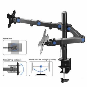 VESA 100x100 Easy-to-Install Dual Monitor <b>TV</b> <b>Stand</b> Desk <b>Mount</b> Monitor Arms - Product Image 3