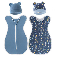 NUEVO Saco de Dormir Transpirable de Algodón para Bebé y Gorro de Bebé, Manta Envolvente Unisex para Recién Nacido, Saco de Dormir Antipatadas para Todas las Estaciones