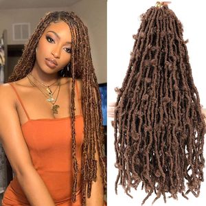 Perruque Goddess en fibres haute température, tressage Dirty Braid, Butterfly Locs, double trame, cheveux au crochet, pour le commerce extérieur Song - Product Image 3