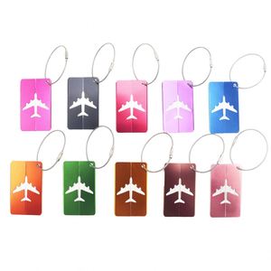 Étiquettes de bagage personnalisées en aluminium avec logo, boucle en fil d'acier inoxydable et découpe avion, pour identification nominative, en gros - Product Image 2
