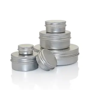 10ml 15ml 25ml 30ml 50ml 60ml 80ml 100ml aluminium jar 50g ointment container 50 ml flat aluminium tin