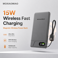 Batterie Externe Magnétique Ultra Mince Portable Source Factory 5000mAh 10000mAh Charge Rapide PD20W en Alliage d'Aluminium avec LED B2B