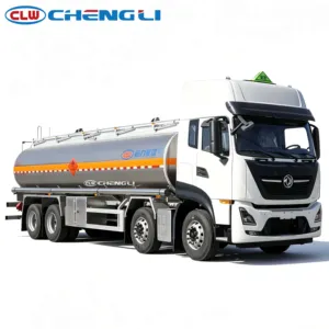 รถบรรทุกน้ำมันเชื้อเพลิงอลูมิเนียมอัลลอยด์ 25 ลูกบาศก์เมตร 8x4 รถบรรทุกบรรทุกของเหลวอันตราย รถบรรทุกจ่ายน้ำมันเชื้อเพลิงสำหรับการจัดส่งน้ำมันเชื้อเพลิง - Product Image 4