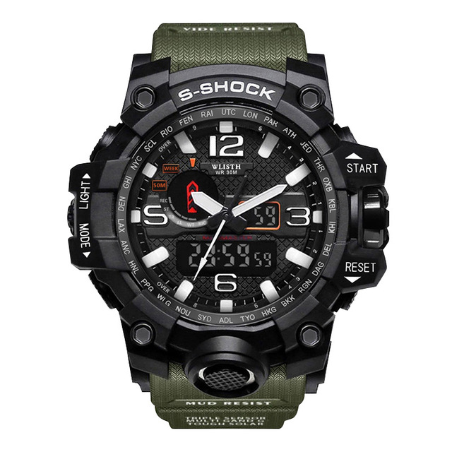 Multi Function News Style LED Digital Digital Luminous Watches for Men Sports Water Proof Digital Wristwatch