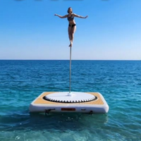 Plateformes flottantes gonflables portables de luxe en PVC durable avec technologie Drop Stitch, personnalisables, pour la danse sur poteau et les divertissements aquatiques