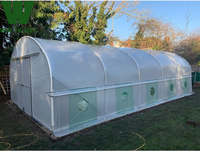 Kit complet de grandes serres agricoles à double paroi en PE à simple travée avec garantie de 15 à 20 ans et système hydroponique