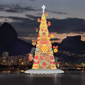 hermoso gigante iluminación al aire <span class=keywords><strong>libre</strong></span> pvc artificial <span class=keywords><strong>mercado</strong></span> torre en forma de árbol de Navidad ornamento - Product Image 1