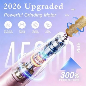 Taladro de Uñas Inalámbrico, Herramienta Eléctrica de Manicura y Pedicura con Pantalla Digital, Carga USB y Múltiples Puntas - Product Image 2